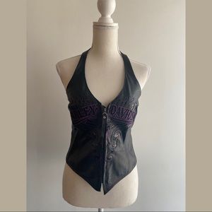 Harley Davidson Misty Willow Leather Halter Vest